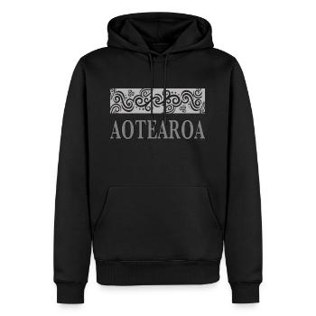 Aotearoa - Maori - Tattoo - Shirt Geschenk Tribal - Männer Premium Bio Hoodie - Schwarz - Vorne - Nico (187cm)