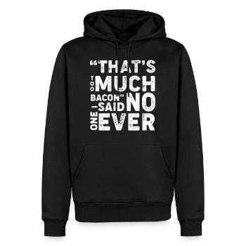 Trop de bacon - Trop de bacon - Bacon de petit-déjeuner - Sweat à capuche Premium bio Homme - noir - Devant - Nico (187cm)