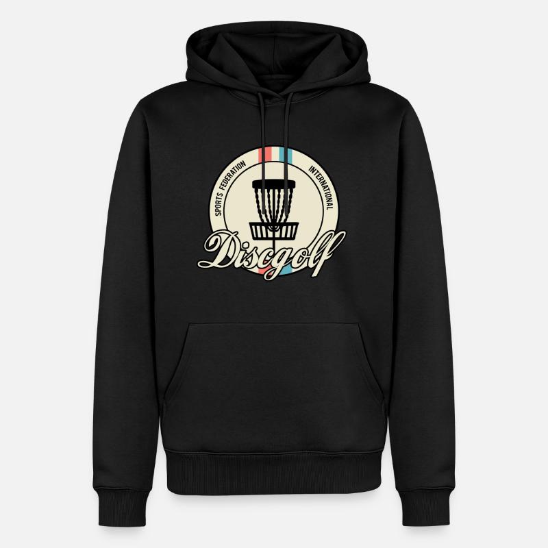 disc golf - Sweat à capuche Premium bio Homme - noir