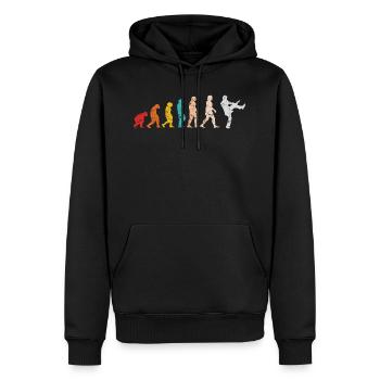 Retro Evolution Guitarist Guitar Rock and Roll - Men’s Premium Organic Hoodie - black - Front - Nico (187cm)
