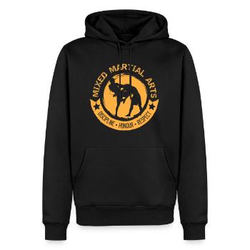 Discipline de MMA - Sweat à capuche Premium bio Homme - noir - Devant - Nico (187cm)