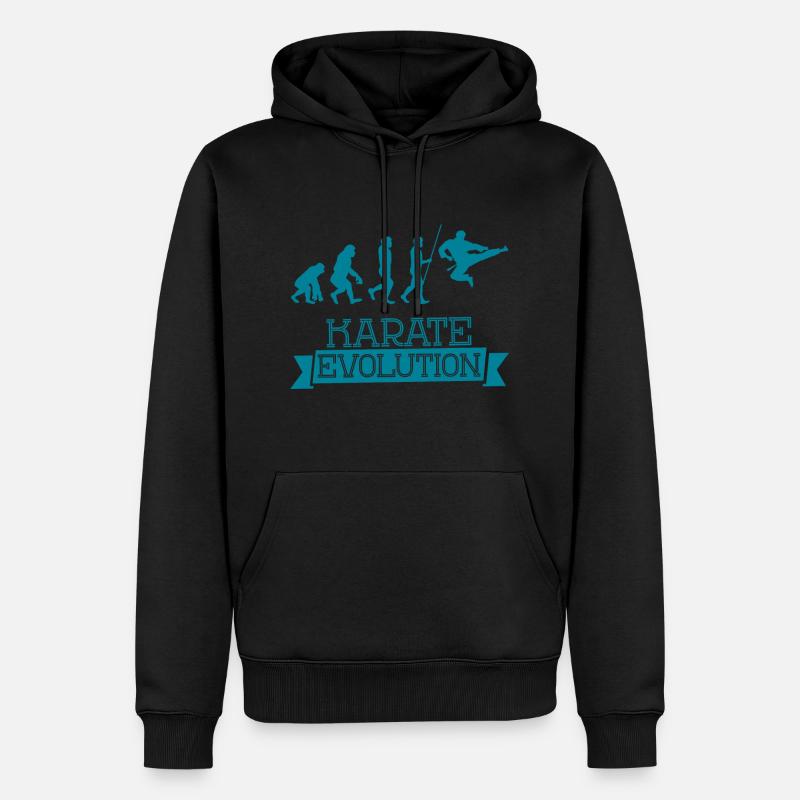 Karate Evolution - Männer Premium Bio Hoodie - Schwarz
