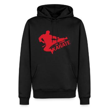 Compétition de karaté - Sweat à capuche Premium bio Homme - noir - Devant - Nico (187cm)