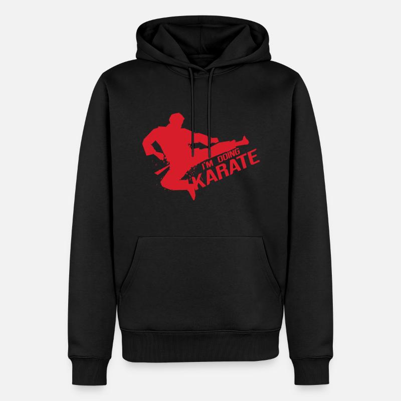 Karate Wettkampf - Männer Premium Bio Hoodie - Schwarz