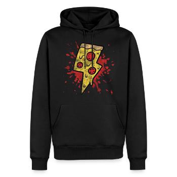 Pizza Italie Italienne Restauration rapide - Sweat à capuche Premium bio Homme - noir - Devant - Nico (187cm)