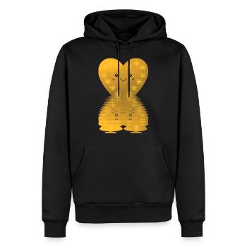 Coeur reflétant des étoiles d'amour Noël - Sweat à capuche Premium bio Homme - noir - Devant - Nico (187cm)
