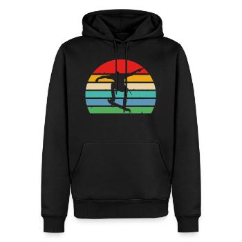 Skate Skateboard Retro Skater skaten Vintage - Männer Premium Bio Hoodie - Schwarz - Vorne - Nico (187cm)