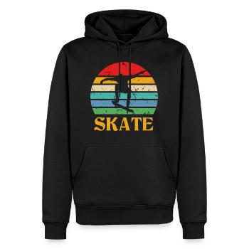 Skater Retro Skateboarder Skateboard Skate - Männer Premium Bio Hoodie - Schwarz - Vorne - Nico (187cm)