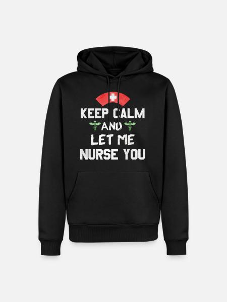 Keep Calm Nurse Gift - Men’s Premium Organic Hoodie - black