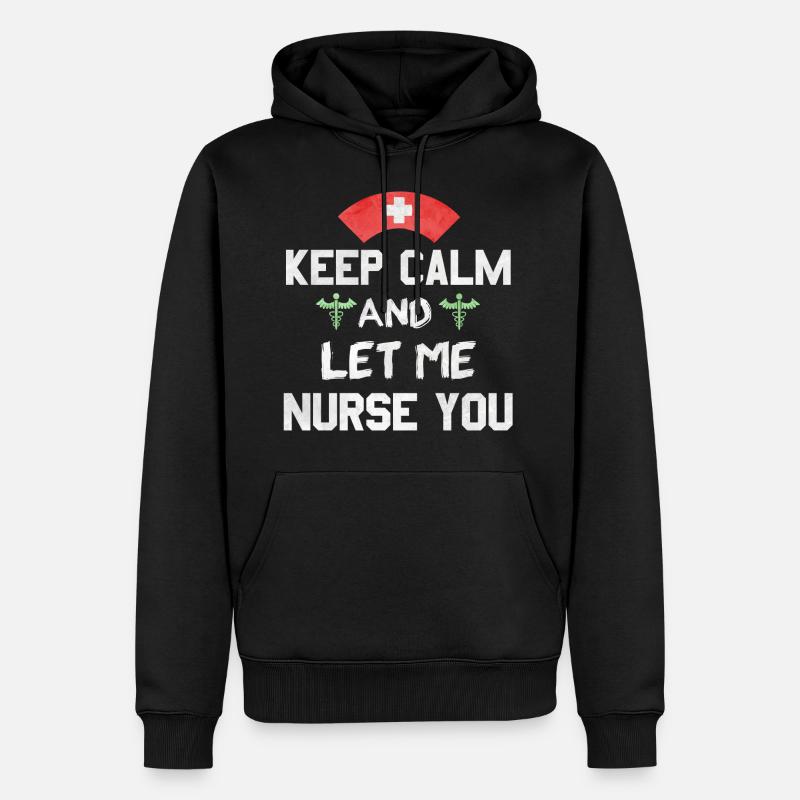 Keep Calm Krankenschwester Geschenk - Männer Premium Bio Hoodie - Schwarz