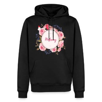 Hoffnung Blumen Liebe Geschenkidee - Männer Premium Bio Hoodie - Schwarz - Vorne - Nico (187cm)