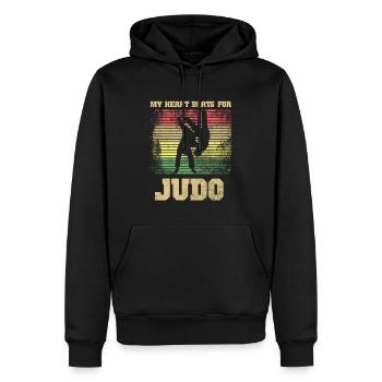 judo my heart beats for judo - Männer Premium Bio Hoodie - Schwarz - Vorne - Nico (187cm)