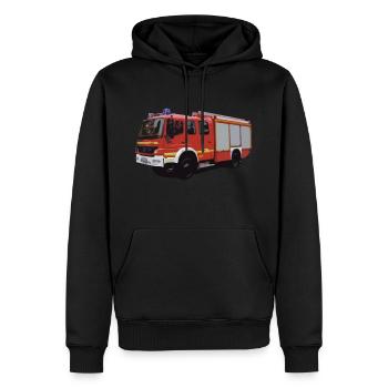 Fire department, fire engine, gift - Men’s Premium Organic Hoodie - black - Front - Nico (187cm)