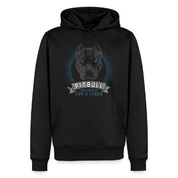 Pit bull 12 2018 4 01 - Sweat à capuche Premium bio Homme - noir - Devant - Nico (187cm)