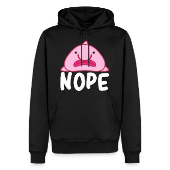 Blobfisch - Männer Premium Bio Hoodie - Schwarz - Vorne - Nico (187cm)