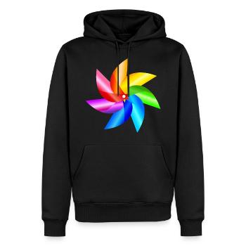 bunte Windmühle Kinderspielzeug Regenbogen Sommer - Männer Premium Bio Hoodie - Schwarz - Vorne - Nico (187cm)