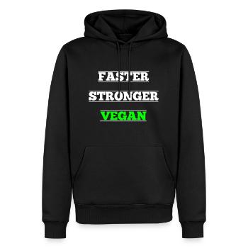 faster stronger vegan - Männer Premium Bio Hoodie - Schwarz - Vorne - Nico (187cm)