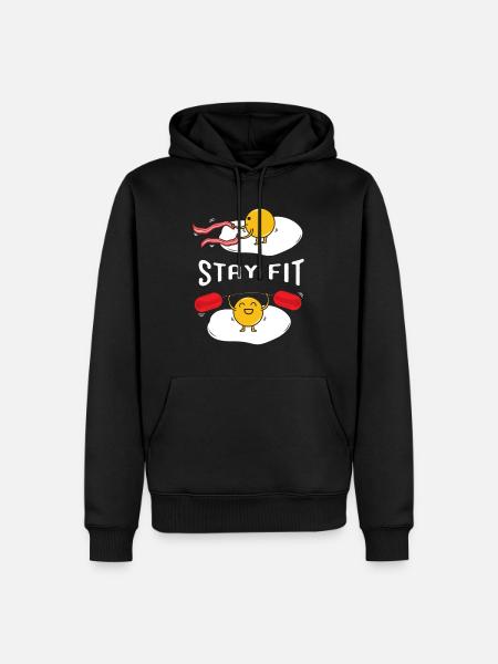 Spiegelei im Fitnessstudio - Männer Premium Bio Hoodie - Schwarz