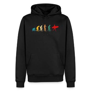 Retro Surfer Evolution Surfergirl Surfen Surfer - Männer Premium Bio Hoodie - Schwarz - Vorne - Nico (187cm)
