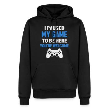 I paused my game to be a gaming controller - Men’s Premium Organic Hoodie - black - Front - Nico (187cm)