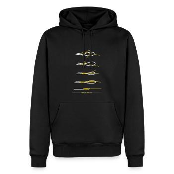 Albright Knot Pêche à la mouche - Sweat à capuche Premium bio Homme - noir - Devant - Nico (187cm)