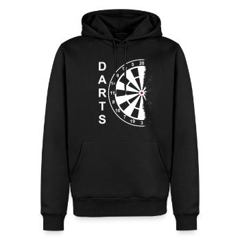 Jeu de fléchettes - Sweat à capuche Premium bio Homme - noir - Devant - Nico (187cm)