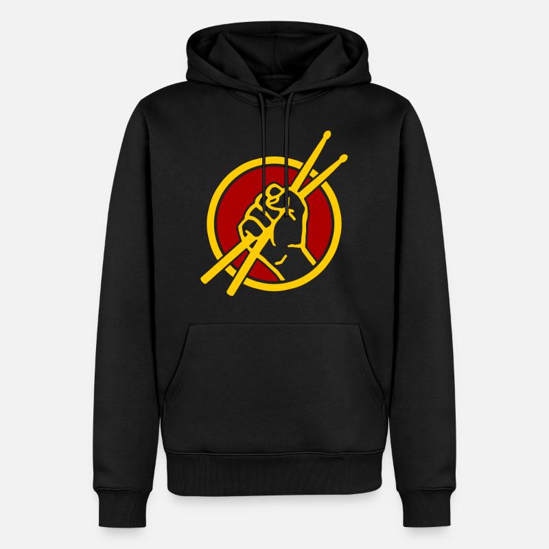 Batterie pilons batteur passion - Sweat à capuche Premium bio Homme - noir