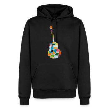 guitare - Sweat à capuche Premium bio Homme - noir - Devant - Nico (187cm)