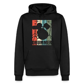 Drums - Men’s Premium Organic Hoodie - black - Front - Nico (187cm)