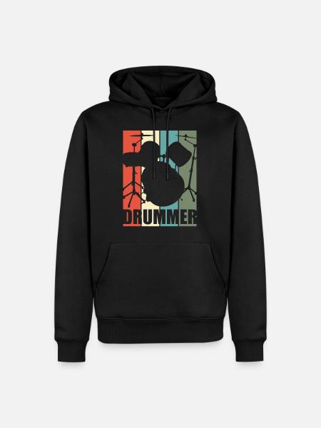 Drums - Men’s Premium Organic Hoodie - black