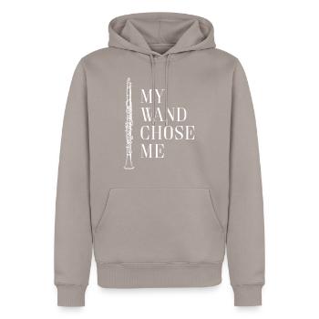 Flûte clarinette instrument à vent musique musicien - Sweat à capuche Premium bio Homme - taupe - Devant - Nico (187cm)