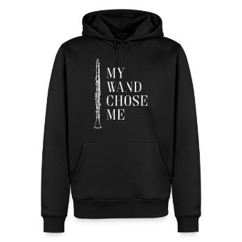 Flûte clarinette instrument à vent musique musicien - Sweat à capuche Premium bio Homme - noir - Devant - Nico (187cm)