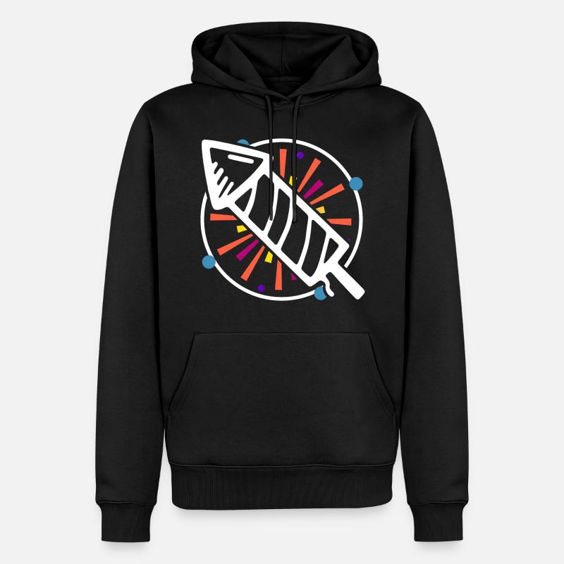 Silvester Rakete - Männer Premium Bio Hoodie - Schwarz