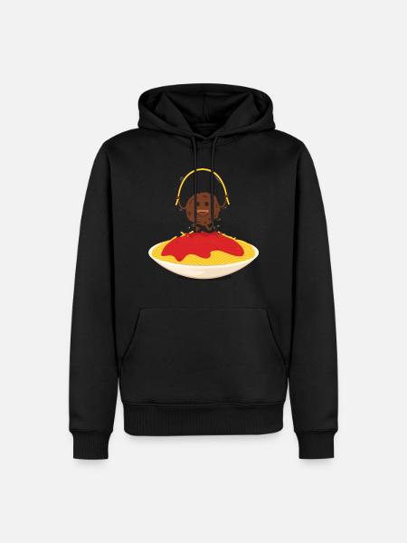 Das glückliche Fleischklößchen - Männer Premium Bio Hoodie - Schwarz