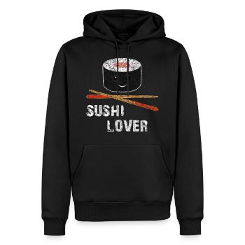 eat - Men’s Premium Organic Hoodie - black - Front - Nico (187cm)