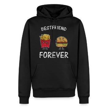 Meilleur repas des amis - Sweat à capuche Premium bio Homme - noir - Devant - Nico (187cm)