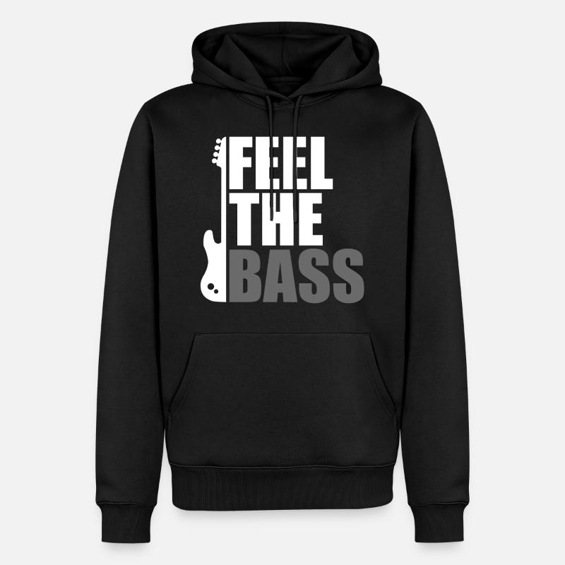 Bass - Sweat à capuche Premium bio Homme - noir