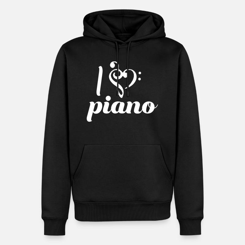 piano - Sweat à capuche Premium bio Homme - noir