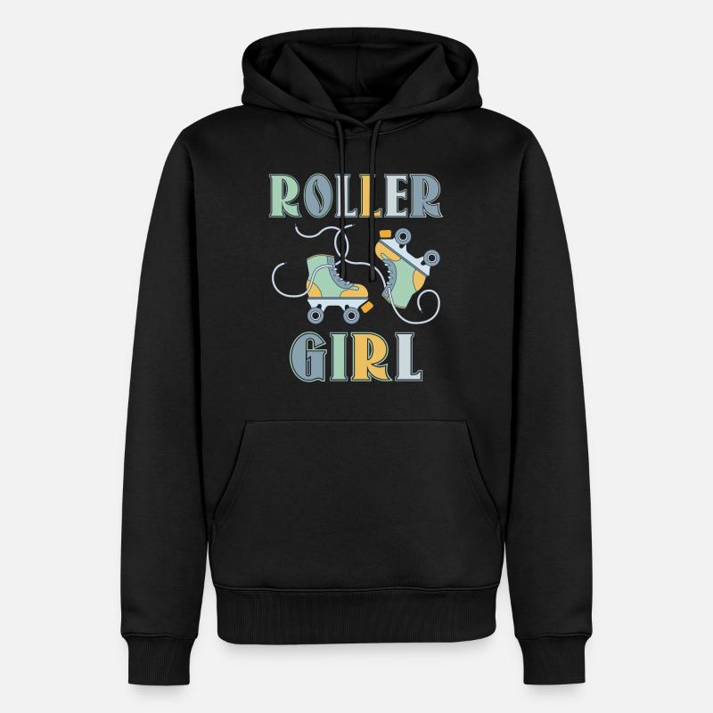 Roller Girl - Männer Premium Bio Hoodie - Schwarz
