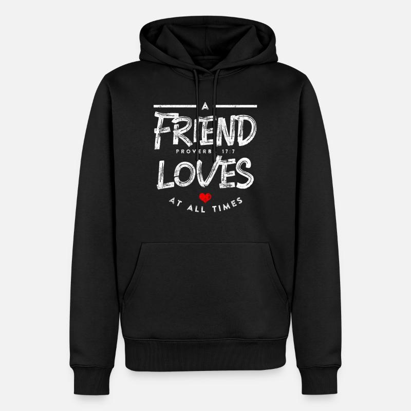 Freundschaft Bibelvers - Männer Premium Bio Hoodie - Schwarz