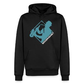 saxophone - Men’s Premium Organic Hoodie - black - Front - Nico (187cm)