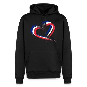 Herz Design Frankreich Flagge Fahne Farben Urlaub - Männer Premium Bio Hoodie - Schwarz - Vorne - Nico (187cm)