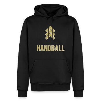 handball handballer - Sweat à capuche Premium bio Homme - noir - Devant - Nico (187cm)