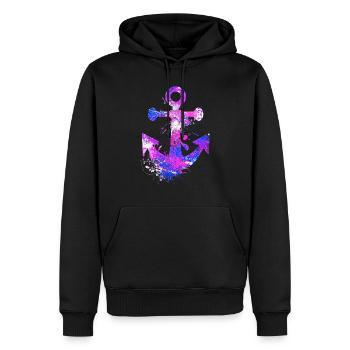 Anker - Männer Premium Bio Hoodie - Schwarz - Vorne - Nico (187cm)
