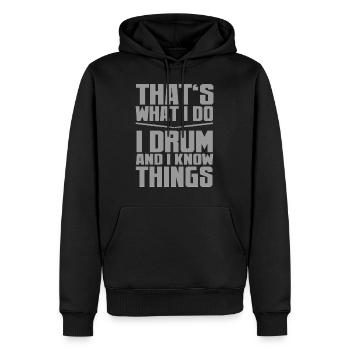 Baguettes Batteur Batteur Batteur - Sweat à capuche Premium bio Homme - noir - Devant - Nico (187cm)