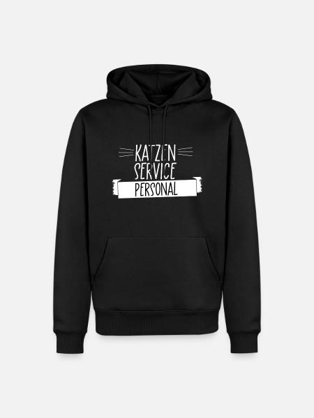 Geschenkidee Katzen Service Personal - Männer Premium Bio Hoodie - Schwarz