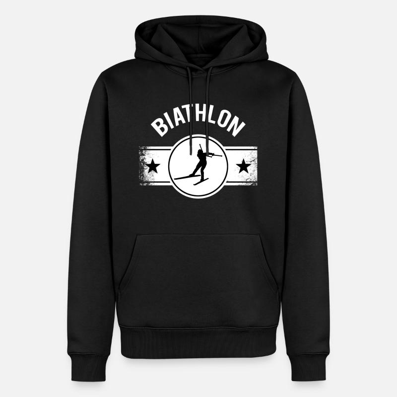 biathlon - Sweat à capuche Premium bio Homme - noir