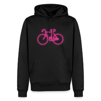 Fahrrad Rennrad - Männer Premium Bio Hoodie - Schwarz - Vorne - Nico (187cm)