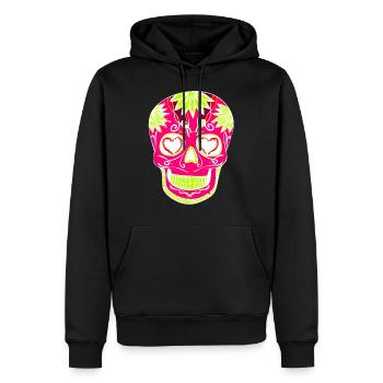 Tête de mort - Sweat à capuche Premium bio Homme - noir - Devant - Nico (187cm)