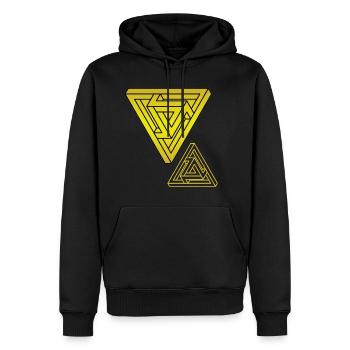 Illusion d’optique Triangle - Sweat à capuche Premium bio Homme - noir - Devant - Nico (187cm)